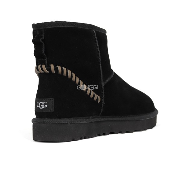 Мужские мини угги Men`s Ugg Classic Mini Deco Suede Boots Black Dressinn