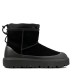 Женские мини угги с галошами Ugg Classic Mini Weather Hybrid Black (Угг Классик мини хабрид черные)