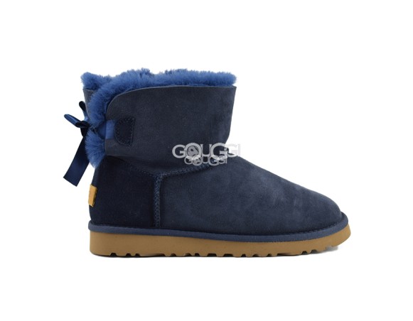 Женские мини угги с бантиками Mini Bailey Bow Navy II
