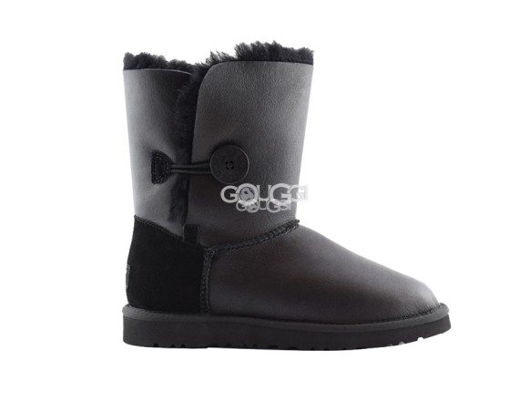 Женские угги с пуговицей Bailey Button Metallic Black