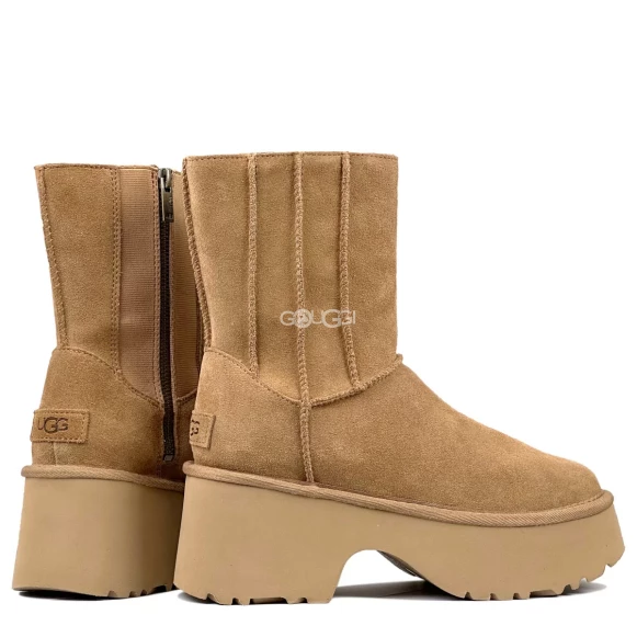 Женские угги на платформе Ugg Classic Twin Seam New Heights Chestnut