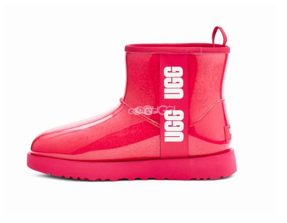 Детские прозрачные мини угги Kids Classic Clear Mini Hibiscus Pink