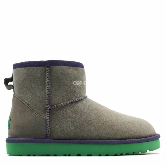 Женские непромокаемые мини угги Ugg Classic Mini II Grey-Aqua