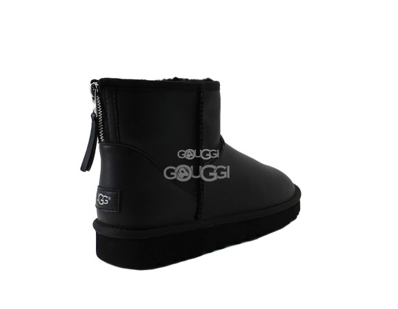 Мужские угги на молнии Mini Zip Metallic Black  