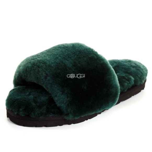 Женские тапочки Fluff Slide Slippers Dark Green