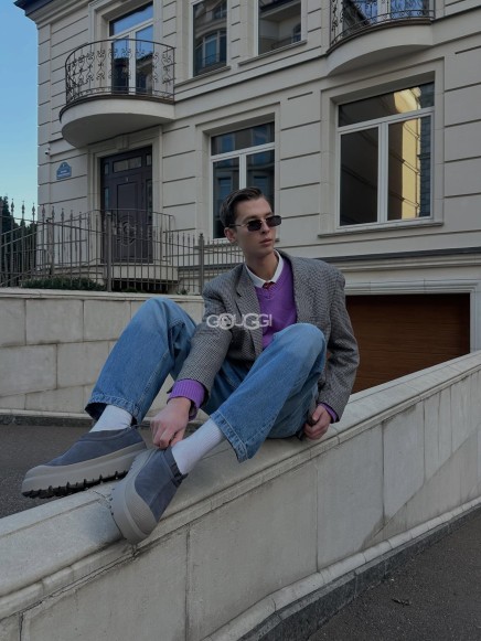 Мужские слипоны Ugg Mens Tasman Hybrid Obsidian Cobble Grey