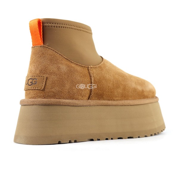 Женские мини угги на платформе Ugg Classic Mini Dipper Chestnut