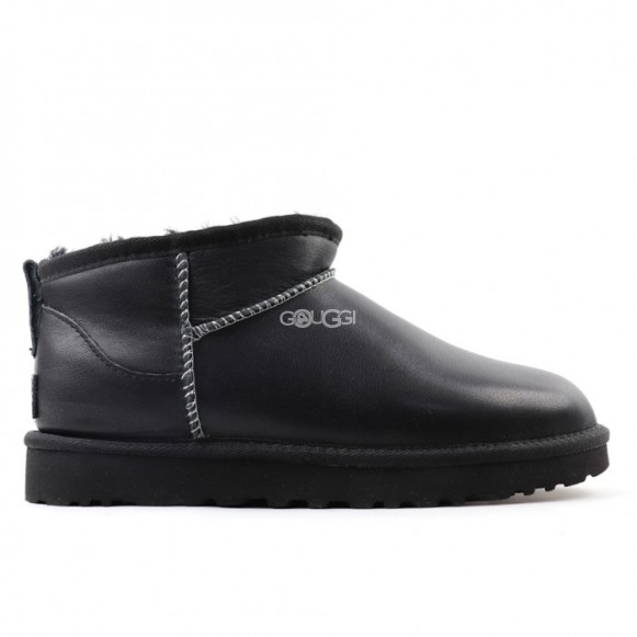 Женские ультра мини угги UGG Classic Ultra Mini LTHR Regen - Black