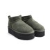 Женские ультра мини угги на платформе Classic Ultra Mini Platform Dark Green