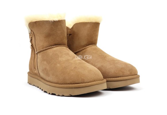 Женские угги на молнии Bailey Zip Mini Chestnut